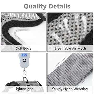 Dooradar Cat Harness and Leash Set, Escape Proof Safe Adjustable Kitten Vest Harnesses for Walking, Easy Control Soft Breathable Mesh Jacket with Reflective Strips for Cats, Grey, S