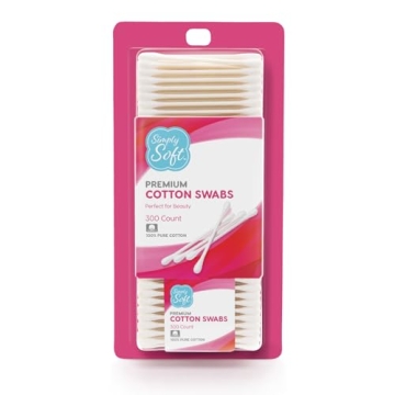 Medline Simply Soft Cotton Tip Applicators - 300 Count Double-Tipped Swabs for All Your Needs