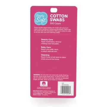 Medline Simply Soft Cotton Swabs 300 Count Applicators