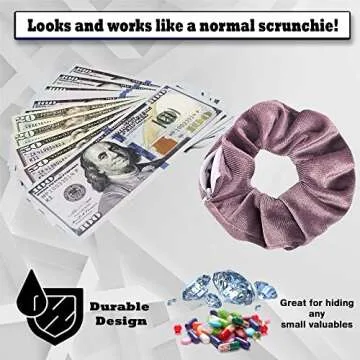 Zipper Scrunchie Safe (3 Pack) - Velvet Stasher scrunchies Compartment for Cash Cards Keys Pills Valuables | Hair bun ties Secret Pocket ponytails women Diversion safes disguise container Accessories