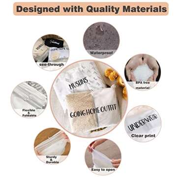 15 Pack Hospital Bags for Labor and Delivery,11 x 14 Inch Maternity Hospital Bag Essentials for Mommy Dad Newborn Baby,Diaper Bag Organizing Pouches Pre Packed Bag First Time New Mom Must Haves