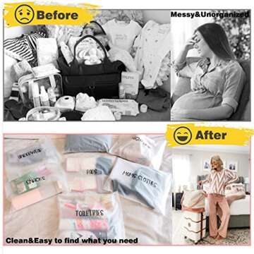 15 Pack Hospital Bags for Labor and Delivery,11 x 14 Inch Maternity Hospital Bag Essentials for Mommy Dad Newborn Baby,Diaper Bag Organizing Pouches Pre Packed Bag First Time New Mom Must Haves