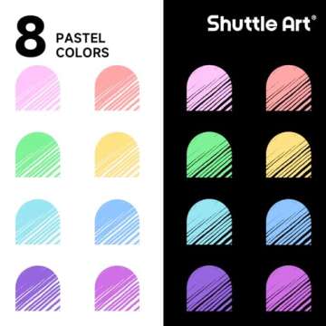 Shuttle Art Colored Retractable Gel Pens, 8 Pastel Ink Colors, Cute Pens 0.7mm Fine Point Quick Dryi...
