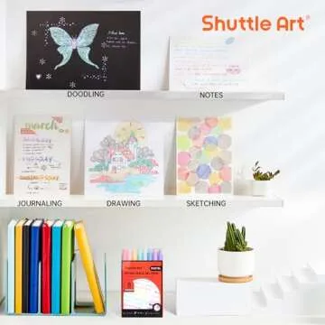 Shuttle Art 8 Pastel Gel Pens Set for Smooth Writing