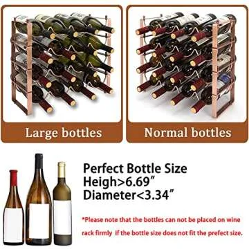 TONLEA 4 Tier Wine Bottle Holder, 16 Bottles Wine Storage, Wine Bottle Rack Stackable, Wine Storage Rack for Cabinet Pantry(Black, Version 1.0)