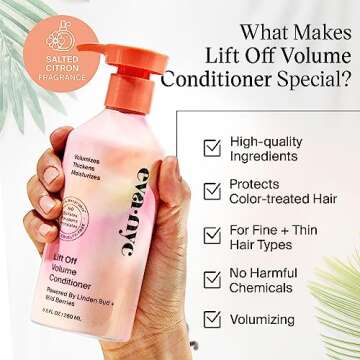 EVANYC Lift Off Volume Daily Hair Conditioner , 8.8 oz, Moisture-Rich Volumizing Hair Care products for Fine Hair, for Thick and Full Locks, GMO-Free & Color-Safe