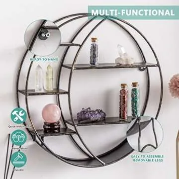 Stylish Apresolar Moon Shelf for Crystals and Decor