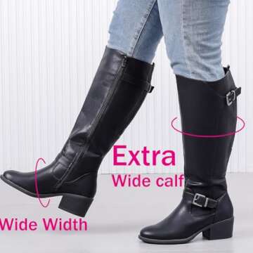 Luoika Women's Extra Wide Calf Knee High Boots - Stylish Winter Footwear