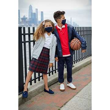 French Toast Boys' Adjustable Waist Relaxed Fit Pant (Standard & Husky), Navy Blue, 14