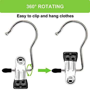 Boot Hangers Clips, 16 Pack Laundry Hooks Hanging Clips Clothes Pins Closet Hanger Organizer Clamps Socks Towel Clips Heavy Duty Clothespins Bulk Hanger Clips for Closet Travel Pants Socks Handbags
