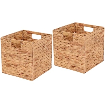 LYJWOO6D Wicker Storage Cubes Wicker Storage Baskets Rectangular Laundry Organizer Totes for Shelves...