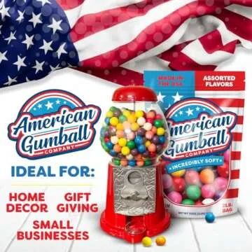 American Gumball Company - .62 inch Bubble Gum Balls for Small 1/2" Gumball Machine - 5 Assorted Flavors, Bulk Bag, 2 Pounds