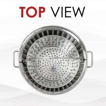 CONCORD Stainless Steel Stock Pot w/Steamer Basket. Cookware great for boiling and steaming (40 Quar...