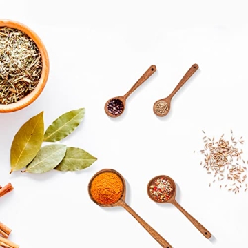 Measuring Spoon Set of 4 - Wood Kitchen Utensils for Cooking