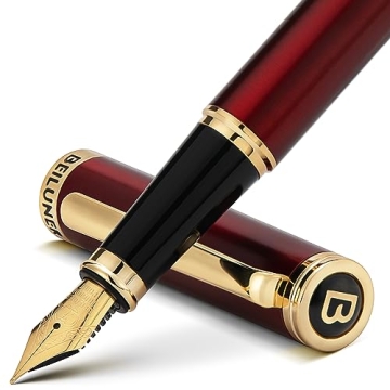 BEILUNER Luxury Fountain Pen with 24K Gold Nib & German Schneider Ink - Elegant Gift