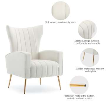 Luxurious HOMEFUN Velvet Accent Chair for Stylish Comfort