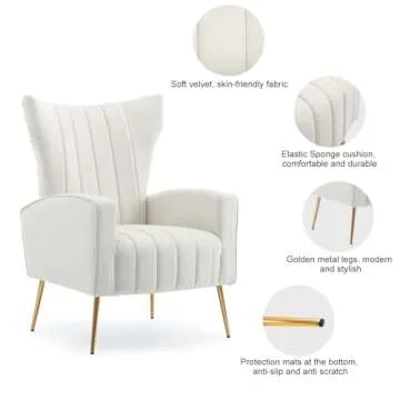 Luxurious HOMEFUN Velvet Accent Chair for Stylish Comfort