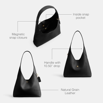 Coach Brooklyn Black Leather Shoulder Bag Minimalist Elegant