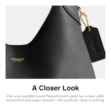 Coach Brooklyn Black Leather Shoulder Bag Minimalist Elegant