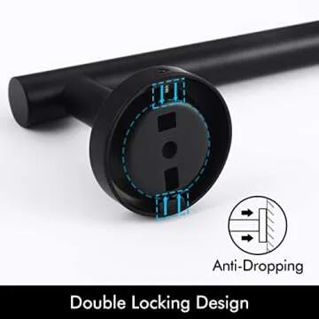 KES Matte Black Towel Bar, Stylish and Durable 27.6"