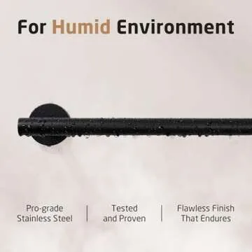 KES Matte Black Towel Bar, Stylish and Durable 27.6"