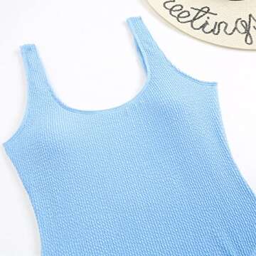Limeeke Women One Piece Sky Blue Monokini Swimwear