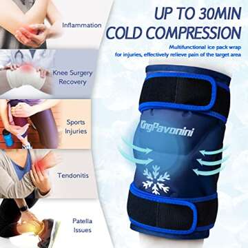 XXL Ice Pack Knee Wrap for Pain Relief and Recovery