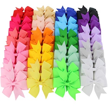 Mybigqueen 3'' Baby Hair Bows - 40 Piece Set for Kids