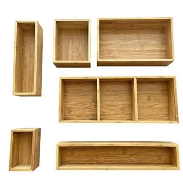 Bamboo Drawer Organizer 8 Compartments for All Uses