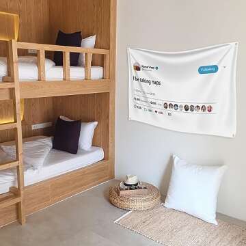 xiheer Kanye Tapestry Tweet flags, I be taking naps with Installation tool, Funny Flags for Room Col...