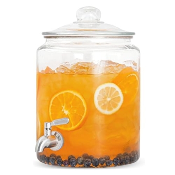 Ilyapa 1.5 Gallon Apothecary Beverage Dispenser with Lid - Perfect for Parties, Lemonade, Tea, and M...