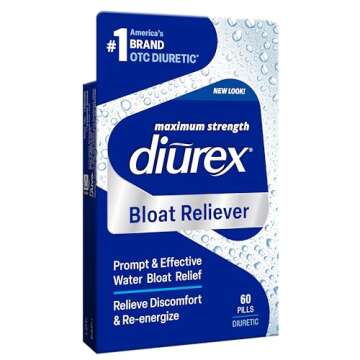 Diurex Ultimate Maximum Strength Diuretic Water Pills - Fast & Energizing Relief (60 Count)
