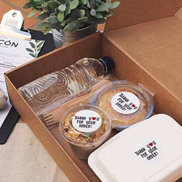 WRAPAHOLIC Thank You Order Stickers with Gold Foil Dots