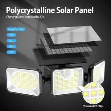 BATCELS Solar Lights, 2 Pack 180 LED Outdoor Lighting