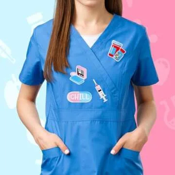 48 Pcs Nurse Iron on Patches Nursing Sew Iron on Applique Embroidered Patches Cute Medical Patch Decorative Repair Patch Nurse's Day Gifts DIY Crafts Accessories for Clothing Jacket Backpack Hat