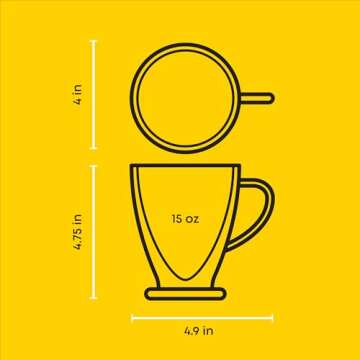 JoyJolt Declan Irish Double Wall Insulated Coffee Cups Set of 2 - 15 Oz