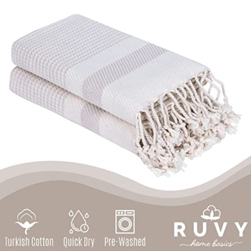 Soft and Stylish Ruvy Turkish Hand Towels Set of 2