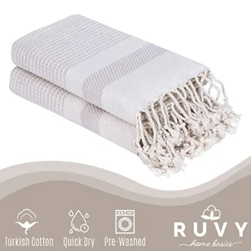 Soft and Stylish Ruvy Turkish Hand Towels Set of 2
