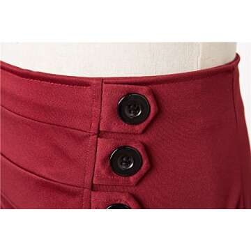 Alivila.Y Fashion Womens Steampunk Skirt Victorian High Low Dress 31706-Red-S