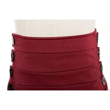 Alivila.Y Fashion Womens Steampunk Skirt Victorian High Low Dress 31706-Red-S