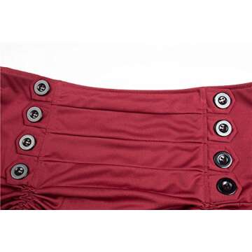 Alivila.Y Fashion Womens Steampunk Skirt Victorian High Low Dress 31706-Red-S