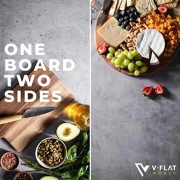 V-FLAT WORLD Duo Board Product Photography Backdrops - 2-Sided Background for Photography, Item & Food Photography Background - Includes 2 Legs & Board Mat - 24" x 24", Iced Concrete/Midnight Cement