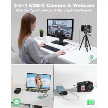 5K 80MP Digital Camera with Dual Screen for Creators