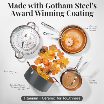 Gotham Steel Ceramic Cookware Set Non-Stick & Oven Safe