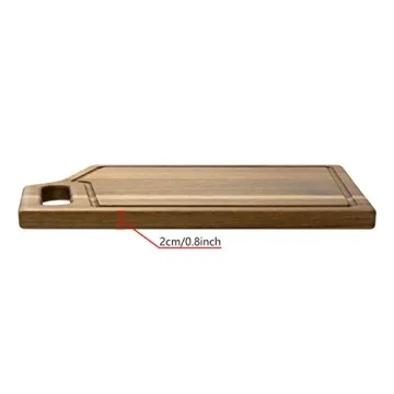 Durable Acacia Wood Cutting Board Set with Juice Groove