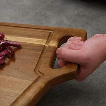 Durable Acacia Wood Cutting Board Set with Juice Groove