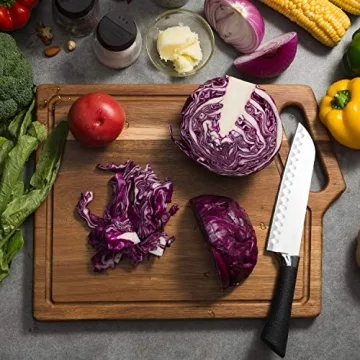 Durable Acacia Wood Cutting Board Set with Juice Groove