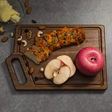 Durable Acacia Wood Cutting Board Set with Juice Groove