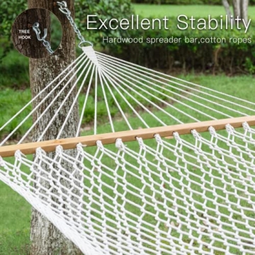 Gafete Cotton Double Hammock with Tree Straps and Hooks