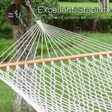 Gafete Cotton Double Hammock with Tree Straps and Hooks